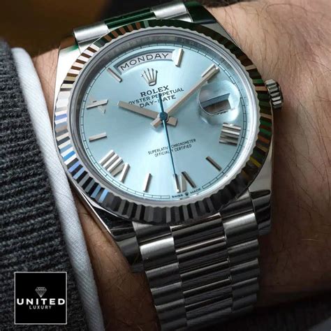 rolex day-date 40 presidential ice blue replica|rolex day date replacement.